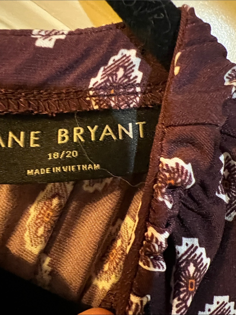 Lane Bryant Burgundy Printed Midi Dress with Drawstring Waist H334 - Picture 2 of 13